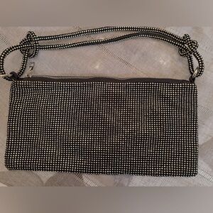 Evening Sachet Bag w/ Rhinestone & black backgroundound. New